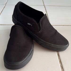 Vans Black Canvas Slip-On Shoes